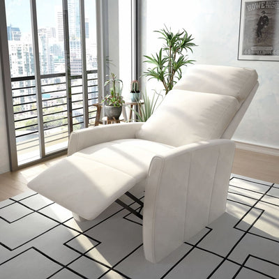 Dealsmate  TV Recliner Chair White Faux Leather