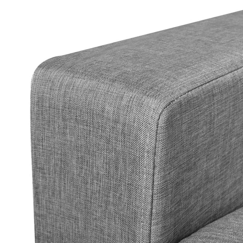 Dealsmate  3-Seater Sofa Light Grey Fabric