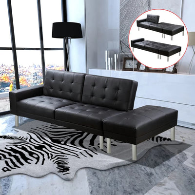 Dealsmate  Sofa Bed Artificial Leather Black