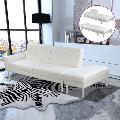 Dealsmate  Sofa Bed Artificial Leather White