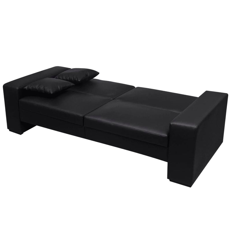 Dealsmate  Sofa Bed Black Artificial Leather