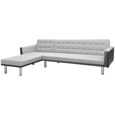 Dealsmate  Corner Sofa Bed Fabric 218x155x69 cm Black and Grey