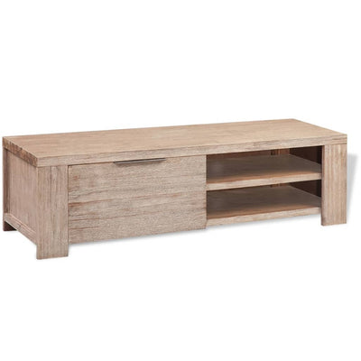 Dealsmate  TV Cabinet Solid Brushed Acacia Wood 140x38x40 cm