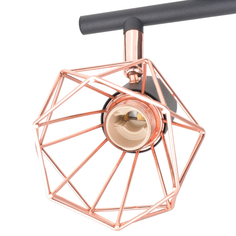 Dealsmate  Ceiling Lamp with 6 Spotlights E14 Black and Copper