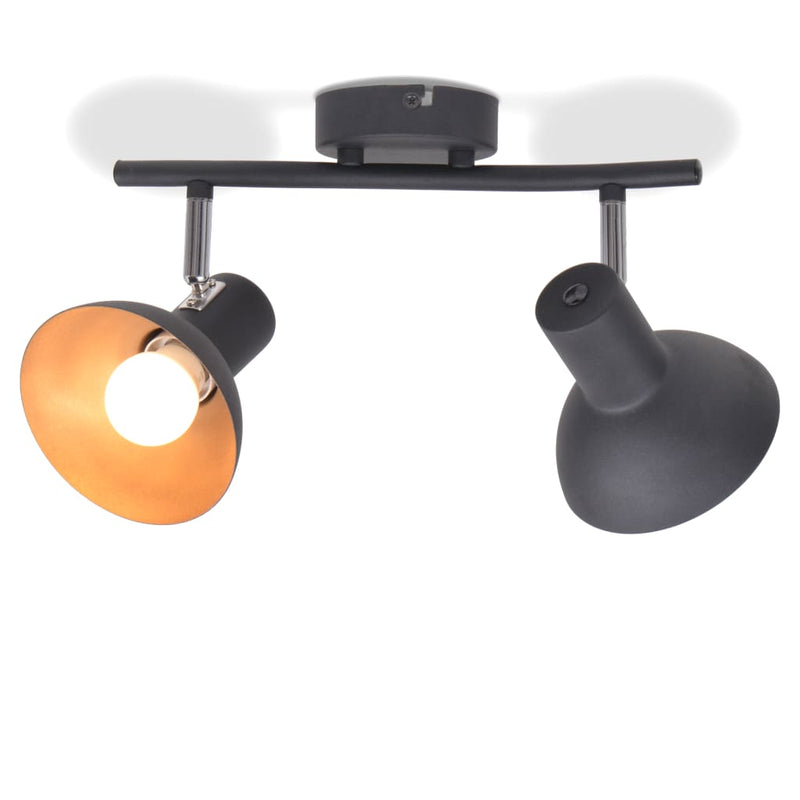 Dealsmate  Ceiling Lamp for 2 Bulbs E27 Black and Gold