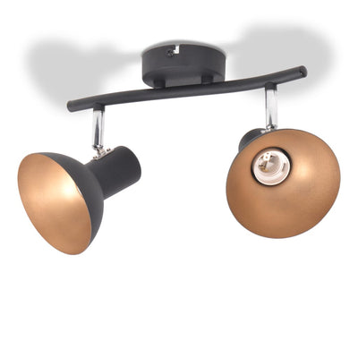 Dealsmate  Ceiling Lamp for 2 Bulbs E27 Black and Gold