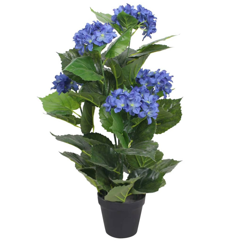 Dealsmate  Artificial Hydrangea Plant with Pot 60 cm Blue