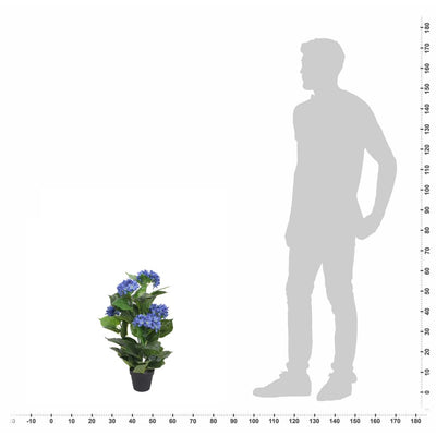 Dealsmate  Artificial Hydrangea Plant with Pot 60 cm Blue