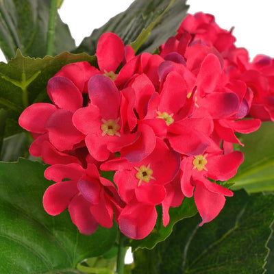 Dealsmate  Artificial Hydrangea Plant with Pot 60 cm Red