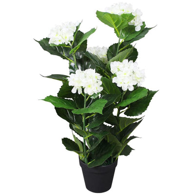 Dealsmate  Artificial Hydrangea Plant with Pot 60 cm White