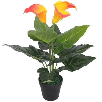 Dealsmate  Artificial Calla Lily Plant with Pot 45 cm Red and Yellow