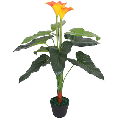 Dealsmate  Artificial Calla Lily Plant with Pot 85 cm Red and Yellow