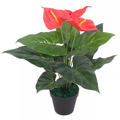 Dealsmate  Artificial Anthurium Plant with Pot 45 cm Red and Yellow