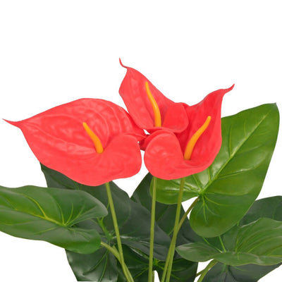 Dealsmate  Artificial Anthurium Plant with Pot 45 cm Red and Yellow