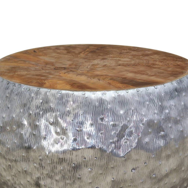 Dealsmate  Coffee Table Aluminium Teak 60x60x30 cm