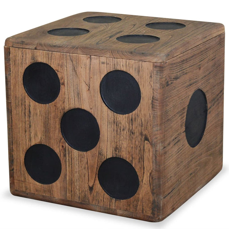 Dealsmate  Storage Box Mindi Wood 40x40x40 cm Dice Design