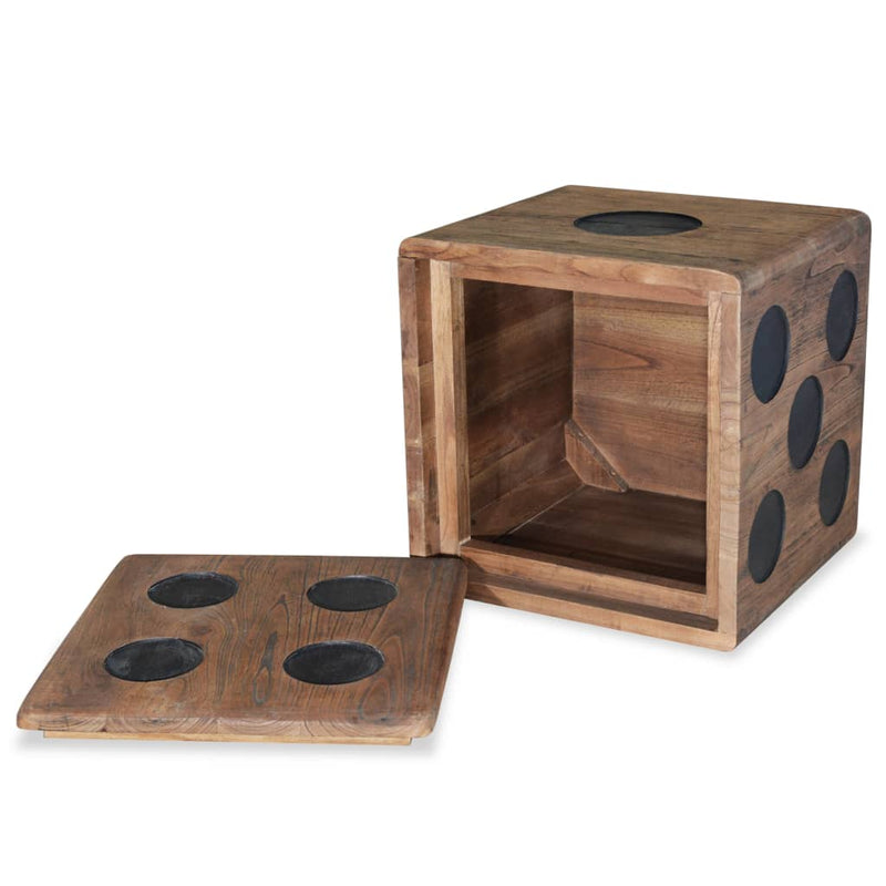 Dealsmate  Storage Box Mindi Wood 40x40x40 cm Dice Design