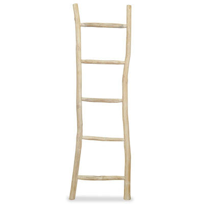 Dealsmate  Towel Ladder with 5 Rungs Teak 45x150 cm Natural