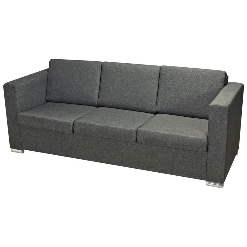Dealsmate  Two Piece Sofa Set Fabric Dark Grey