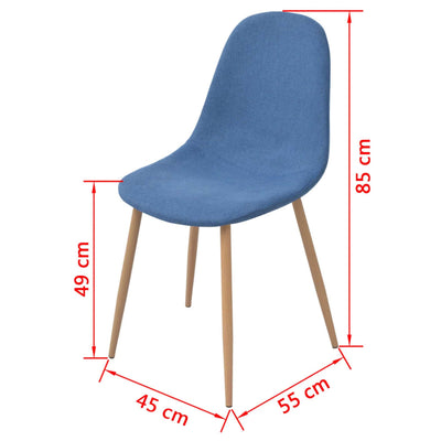 Dealsmate  Dining Chairs 6 pcs Blue Fabric