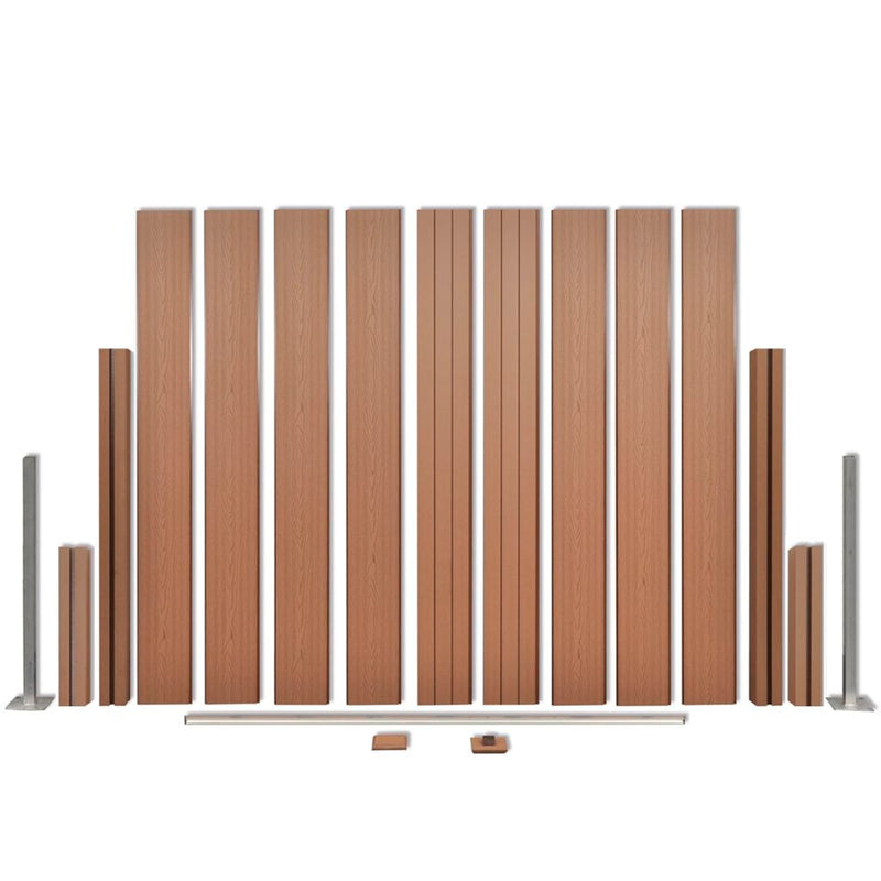 Dealsmate  Garden Fence Panels 2 pcs WPC 361 cm Brown