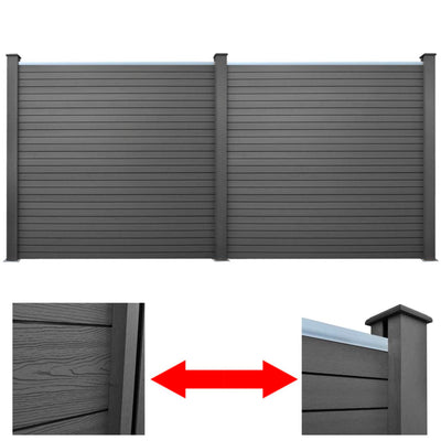 Dealsmate  Garden Fence Panels 2 pcs WPC 361 cm Grey