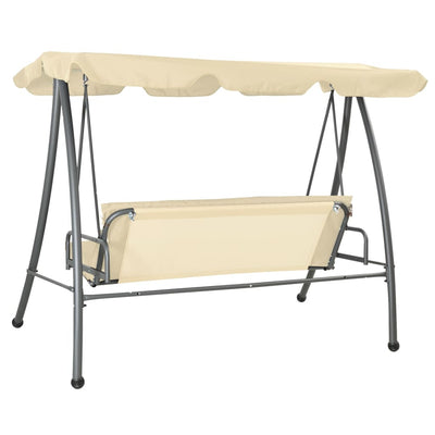 Dealsmate  Outdoor Swing Bench with Canopy Sand White