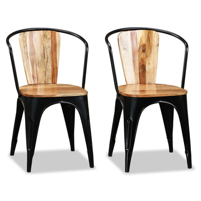Dealsmate  Dining Chairs 2 pcs Solid Acacia Wood