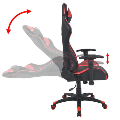 Dealsmate  Reclining Office Racing Chair Artificial Leather Red