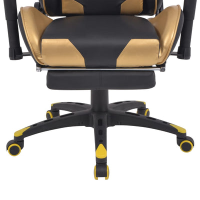Dealsmate  Reclining Office Racing Chair with Footrest Gold