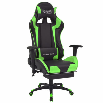 Dealsmate  Reclining Office Racing Chair with Footrest Green
