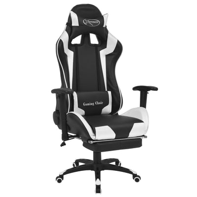 Dealsmate  Reclining Office Racing Chair with Footrest White
