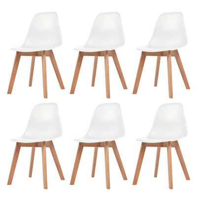 Dealsmate  Dining Chairs 6 pcs White Plastic