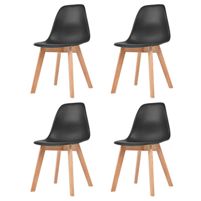 Dealsmate  Dining Chairs 4 pcs Black Plastic