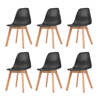Dealsmate  Dining Chairs 6 pcs Black Plastic