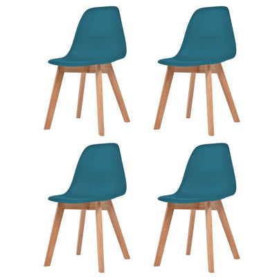Dealsmate  Dining Chairs 4 pcs Turquoise Plastic