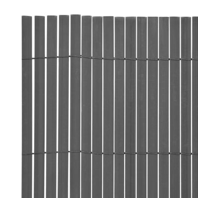 Dealsmate  Double-Sided Garden Fence PVC 90x300 cm Grey