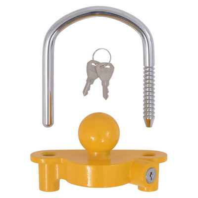 Dealsmate  Trailer Lock with 2 Keys Steel and Aluminium Alloy Yellow