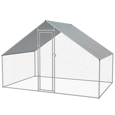 Dealsmate  Outdoor Chicken Cage Galvanised Steel 3x2x2 m