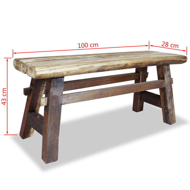 Dealsmate  Bench Solid Reclaimed Wood 100x28x43 cm