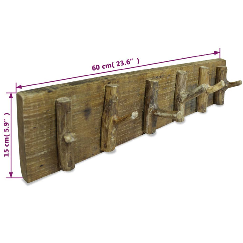 Dealsmate  Coat Rack Solid Reclaimed Wood 60x15 cm
