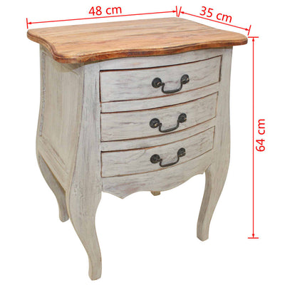 Dealsmate  Bedside Cabinet Solid Reclaimed Wood 48x35x64 cm