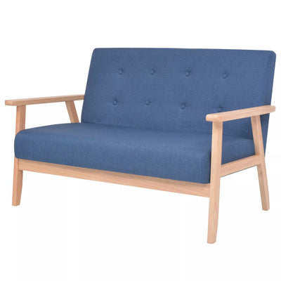 Dealsmate  2-Seater Sofa Fabric Blue