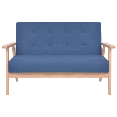 Dealsmate  2-Seater Sofa Fabric Blue