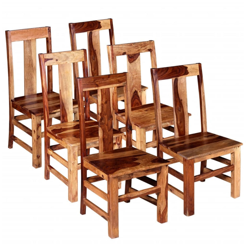 Dealsmate  Dining Chairs 6 pcs Solid Sheesham Wood