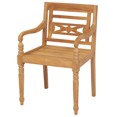 Dealsmate  Batavia Chairs 2 pcs Solid Teak Wood