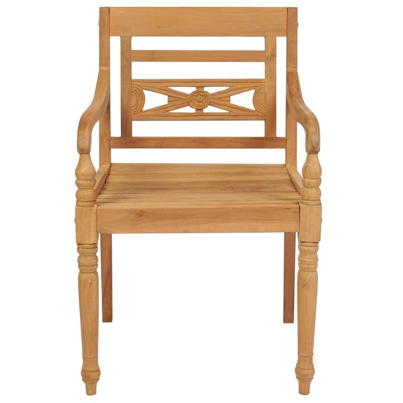 Dealsmate  Batavia Chairs 2 pcs Solid Teak Wood