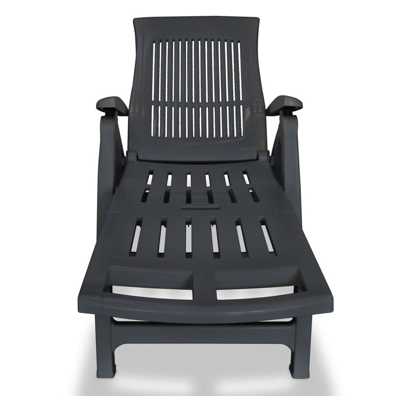 Dealsmate  Sun Lounger with Footrest Plastic Anthracite