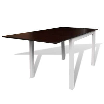 Dealsmate  Extending Dining Table Rubberwood Brown and White 150 cm