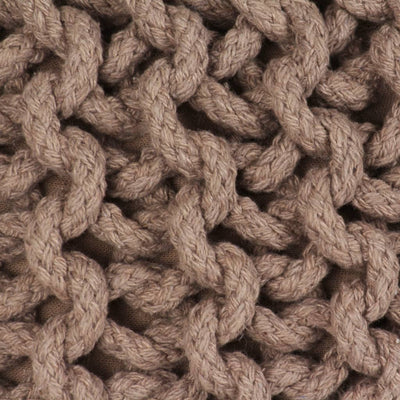 Dealsmate  Hand-Knitted Pouffe Cotton 50x35 cm Brown